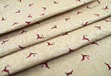 Dekostoff Zweiseitiger Jacquard - Kleine Hirsche - Rot 