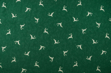 Dekostoff Zweiseitiger Jacquard - Kleine Hirsche - Tanne 