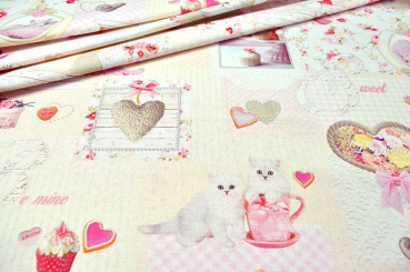 Dekostoff Baumwolle - Sweet Cats 