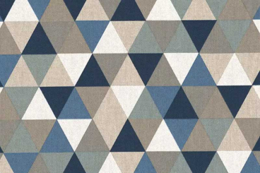 Dekostoff Leinenoptik - Triangulo - Blau 