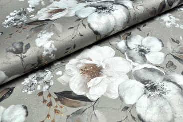 Dekostoff Glitter - Anemone - Taupe 