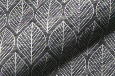Dekostoff Jacquard - Zeitlose Blätter - Schwarz/Weiß 