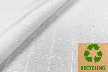 Recycling-Tischdeckenstoff - Ella - Weiß - 280 cm 