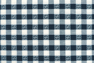 Dekostoff - Vichy-Blumen - 280 cm breit - Nachtblau - 3,0 Meter 