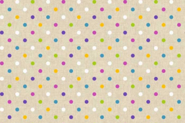 Dekostoff - Bunte Punkte - Natur - 280 cm 
