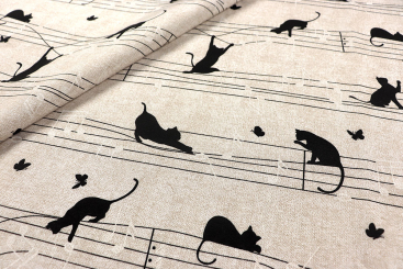 Dekostoff - Musikalische Katzen - 280 cm 