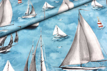 Dekostoff - Segelboot - 280 cm 