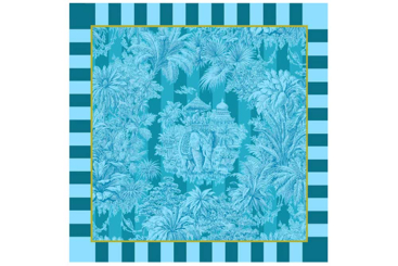 Premium-Samt - Panel - Mayani Toile Blue 