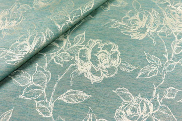 Jacquard Rosen - Türkis/Creme 