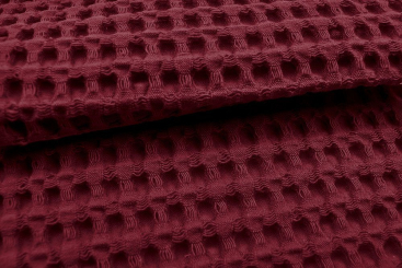 Waffelpiqué-Stoff XXL - Uni - Bordeaux - 1,0 Meter 