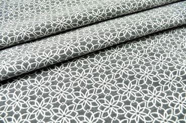 Jacquard-Dekostoff - Saint Lucia - Grau/Weiß - 280 cm 