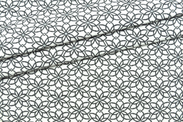 Jacquard-Dekostoff - Saint Lucia - Weiß/Grau - 280 cm 
