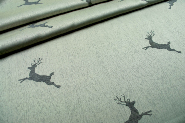 Jacquard Ammergau - Dekostoff - Creme/Grau 