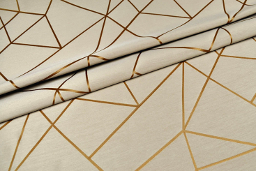 Wende-Dekostoff - New Fashion No. 3 - Creme/Goldbraun 