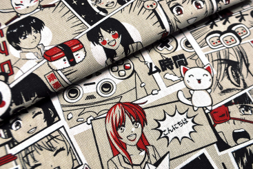 Dekostoff Leinenoptik - Manga 