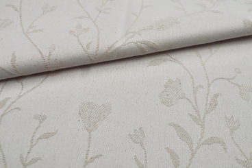 Dekostoff Jacquard Nature - Blütenranken 