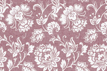 Outdoor-Dekostoff - Tropische Blumen - Bordeaux 