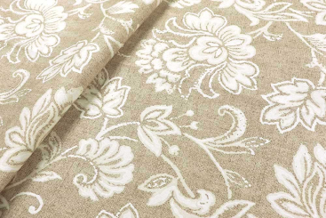 Outdoor-Dekostoff - Tropische Blumen - Beige 