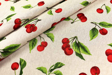 Dekostoff Leinenoptik - Cherry 