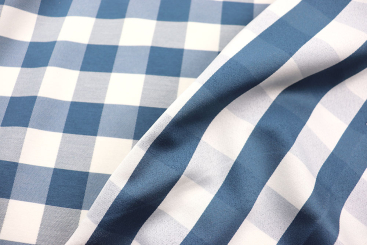 Dekostoff Jacquard beidseitig - Karo - Blau 