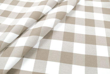 Dekostoff Jacquard beidseitig - Karo - Beige 