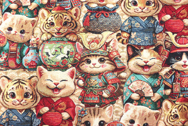 Gobelin - Asia Cats 