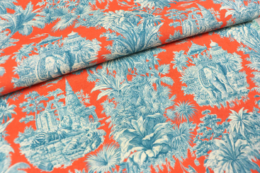 Baumwollstoff - Toile de Jouy - Mayani Terra 