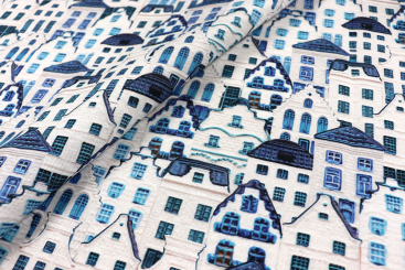 Dekostoff Premium - Blaue Stadt 