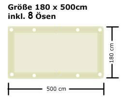 Fix-Fertig Segeltuch 180 x 500 cm - 8 Ösen - Sand 