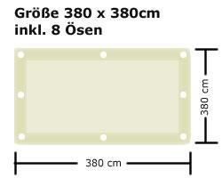 Fix-Fertig Segeltuch 380 x 380 cm - 8 Ösen - Sand 