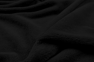 Frotteefleece Bambus de luxe - Uni - Schwarz - 1,0 Meter 