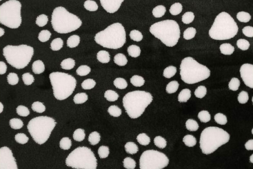 Fleece-Stoff - Pfötchen Flausch - Schwarz 