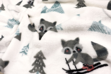 Kuschelfleece - Waschbär im Winter 