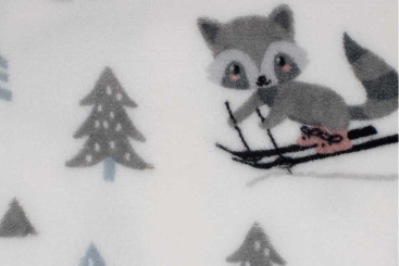 Kuschelfleece - Waschbär im Winter 