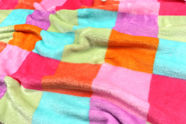 Kuschelfleece - Bunte Quadrate 