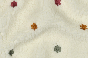 Sherpa Fleece - Gestickten Blumen 
