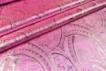 Brokat Maharani - Rosa/Silber 