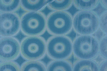 Tanzkleiderstoff Hologramm - Trippy Circles - Aqua 