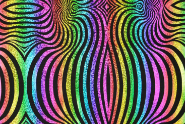 Tanzkleiderstoff Hologramm - Trippy Rainbow 
