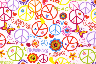 Universalstoff - Hippie - Weiß/Bunt 