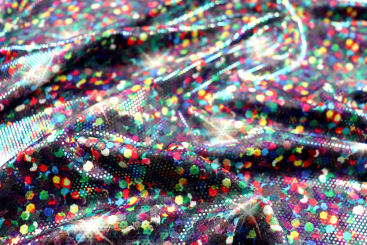 Tanzkleiderstoff Hologramm - Rainbow Confetti 