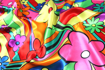 Satin - Rainbow Flowers 