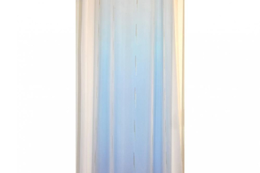 Voile Nordkap - Weiß transparent - 300 cm hoch - Bleiband 