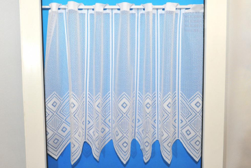 Scheibengardine Bordeaux - Weiß transparent - 90 cm hoch 