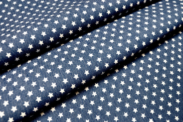 Jeansstoff - Sternchen - Dark Blue 
