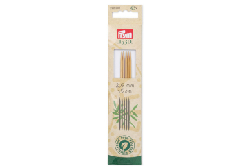 Strumpfstricknadeln Prym 15 cm - 2,5 mm Bambus 