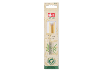 Strumpfstricknadeln Prym 15 cm - 3,5 mm Bambus 