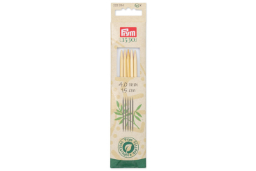 Strumpfstricknadeln Prym 15 cm - 4,0 mm Bambus 