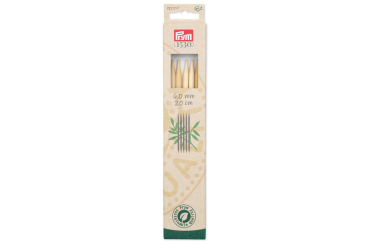 Strumpfstricknadeln Prym 20 cm - 6,0 mm Bambus 