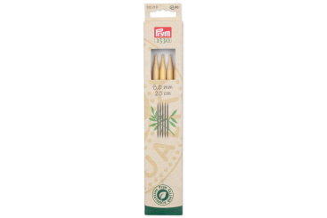 Strumpfstricknadeln Prym 20 cm - 8,0 mm Bambus 